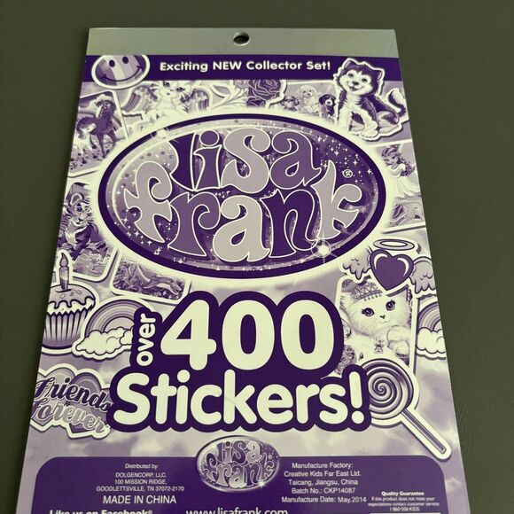 Vtg. 2014 LISA FRANK Collector Set 5 Sheets 400 Stickers - Picture 2 of 6